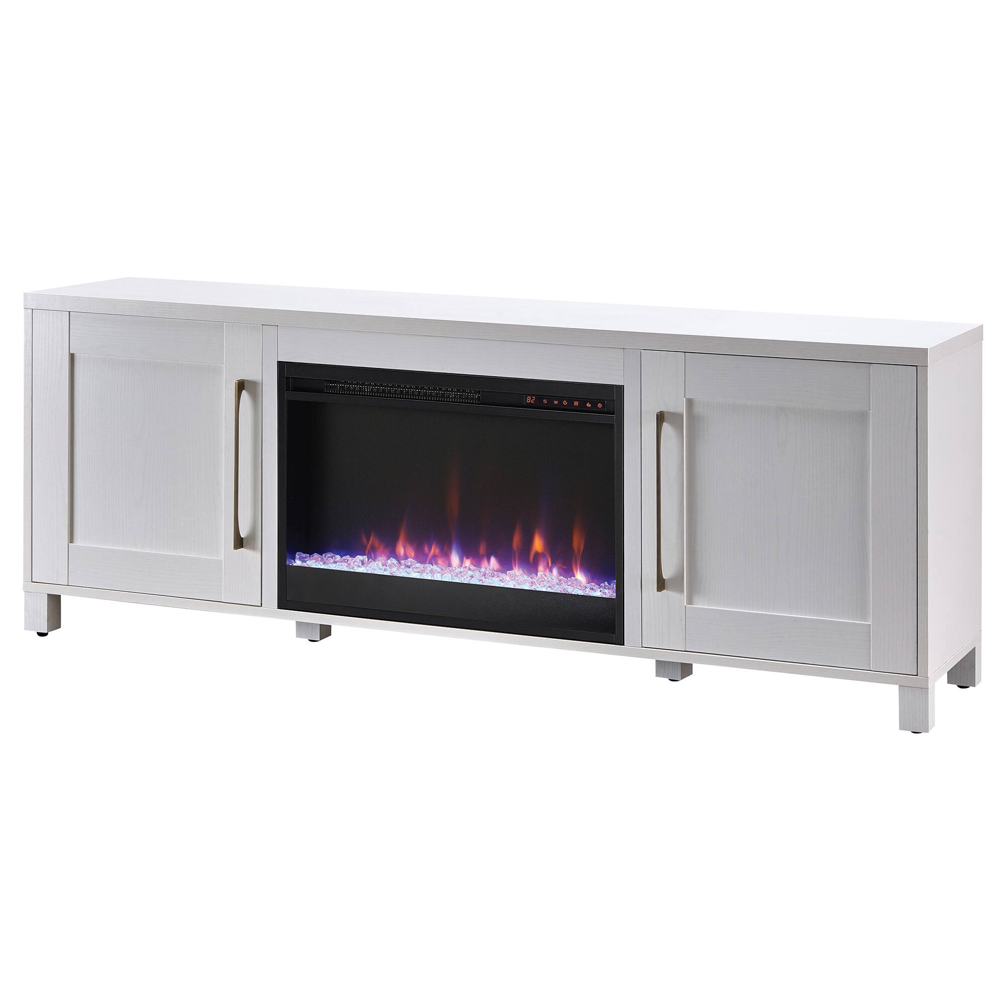 Alt View 14. Henn & Hart - Chabot Crystal Fireplace TV Stand for TVs up to 75" - White.