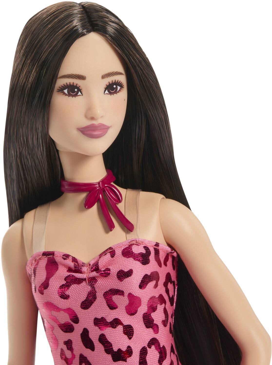 Alt View 2. Mattel - Mattel - Barbie Fashionistas Doll #246 With Pink Leopard Print Dress, Black Hair   - COLLECTIBLES - Multicolor.