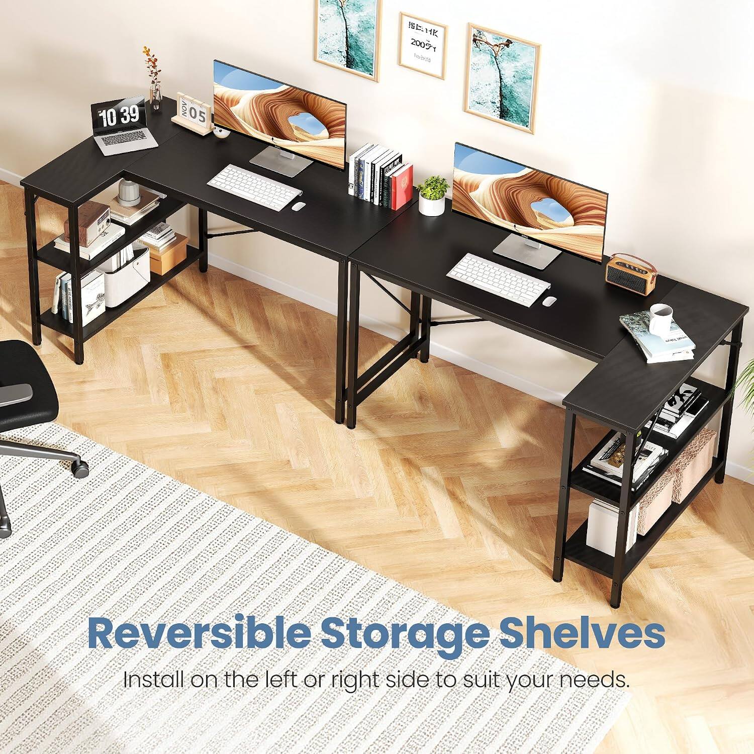 Reversible Storage Shelves  
Install on the left or right side to suit your needs.