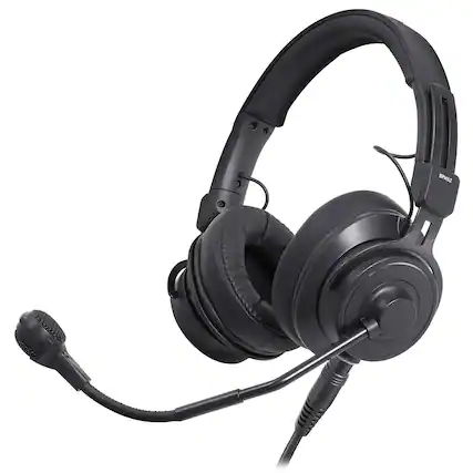 Front. Audio-Technica - BPHS2A-XF4 Dual Ear Headset Mic.