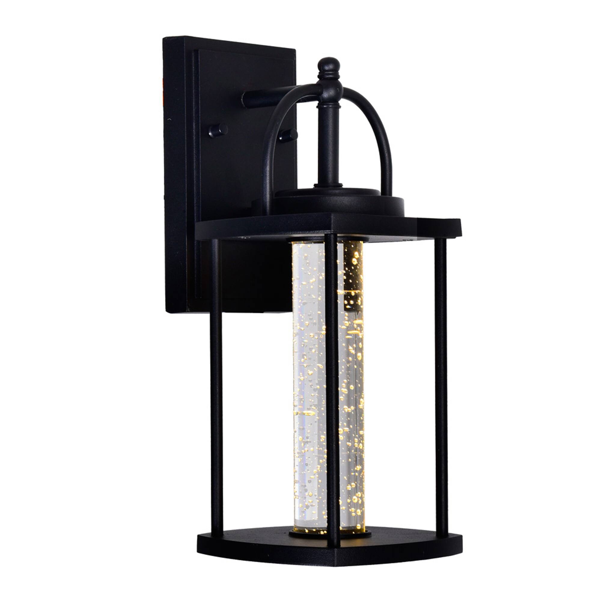 Alt View 2. CWI Lighting - Greenwood LED Outdoor Black Wall Lantern - Black.