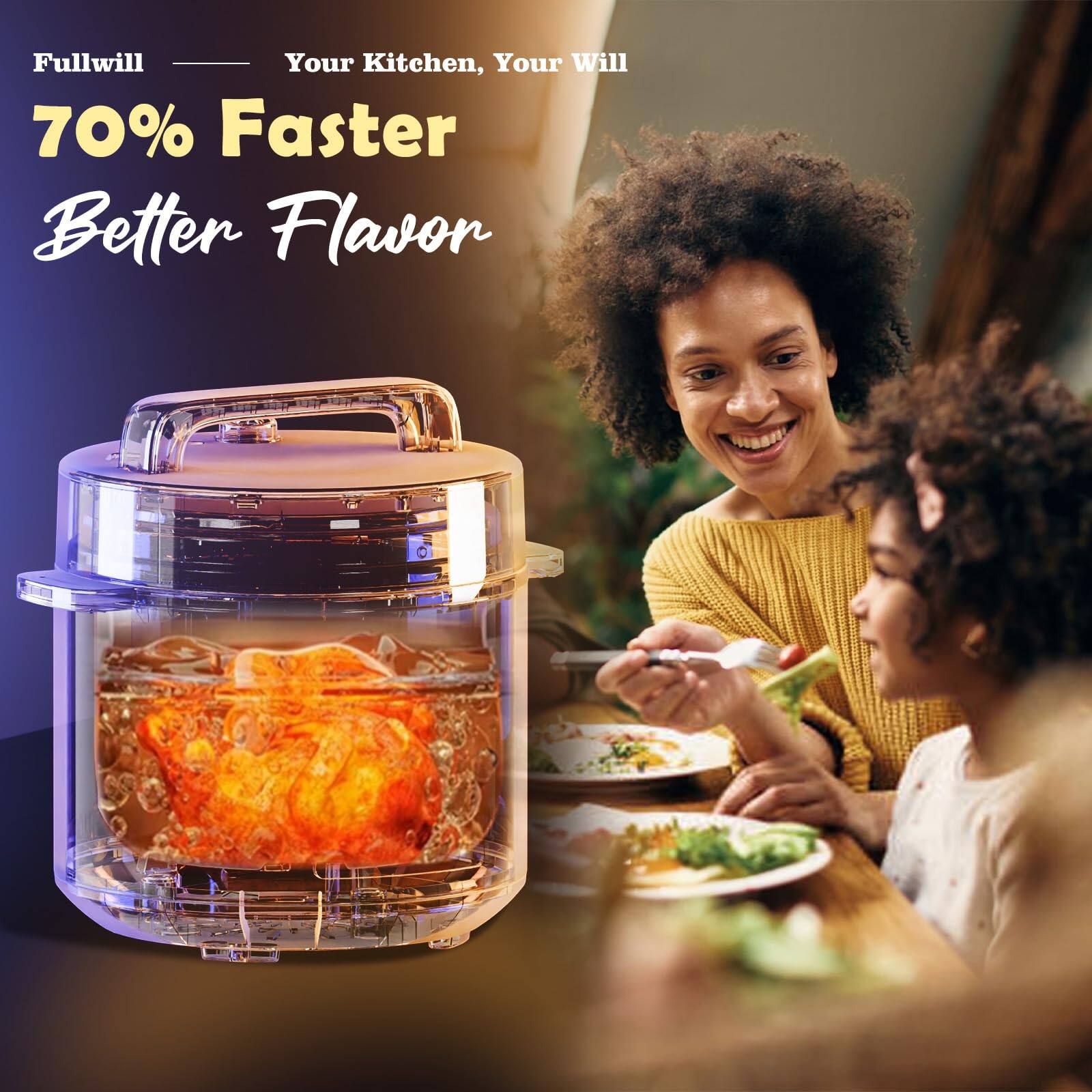 Fullwill  
Your Kitchen, Your Will  

70% Faster  
Better Flavor