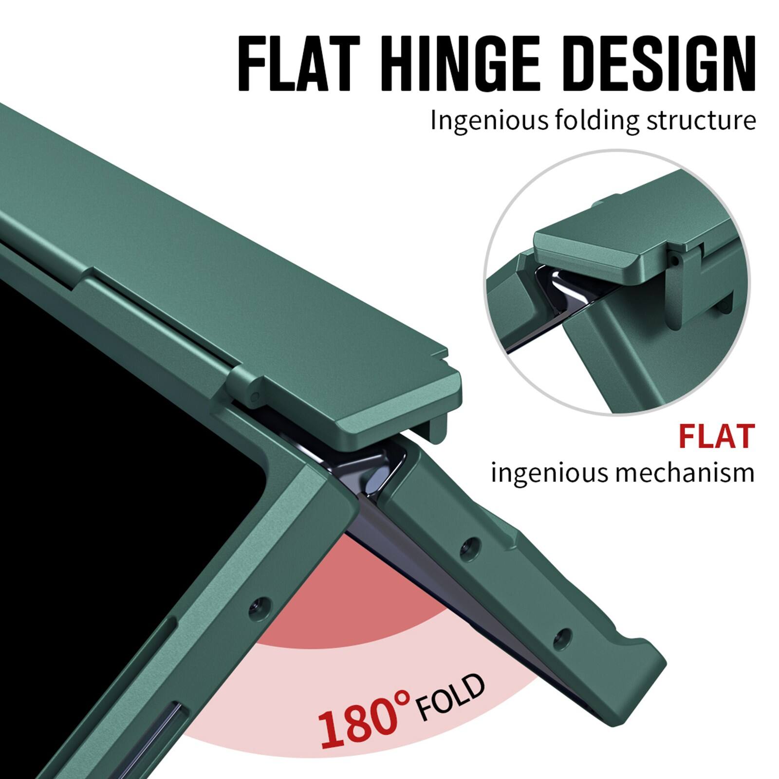FLAT HINGE DESIGN  
Ingenious folding structure  
FLAT ingenious mechanism  
180° FOLD