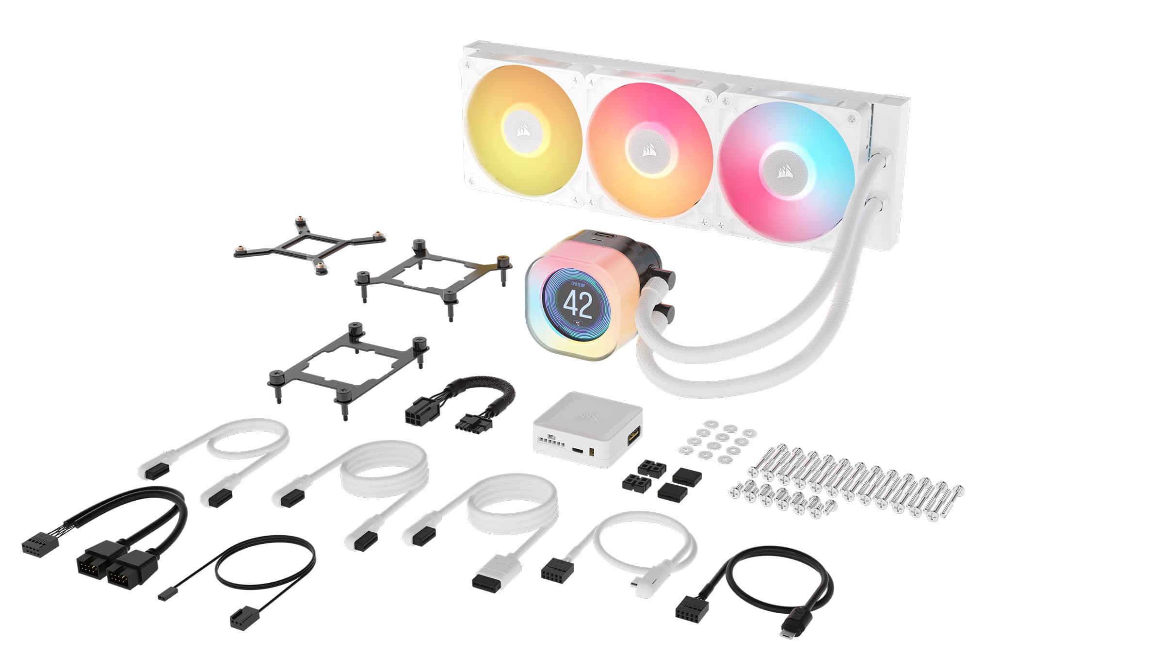 Alt View 18. CORSAIR - iCUE LINK TITAN 360 RX LCD Liquid CPU Cooler - White.