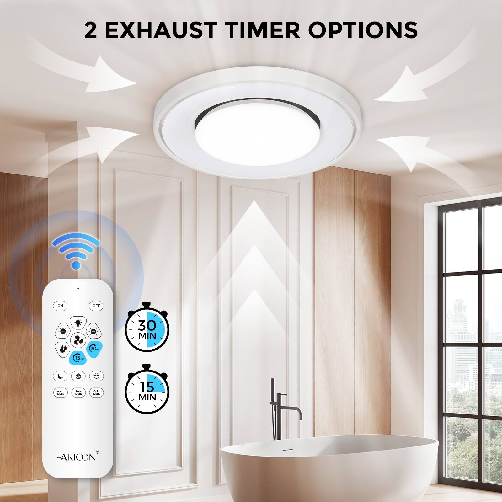 2 EXHAUST TIMER OPTIONS

30 MIN

15 MIN

AKICON