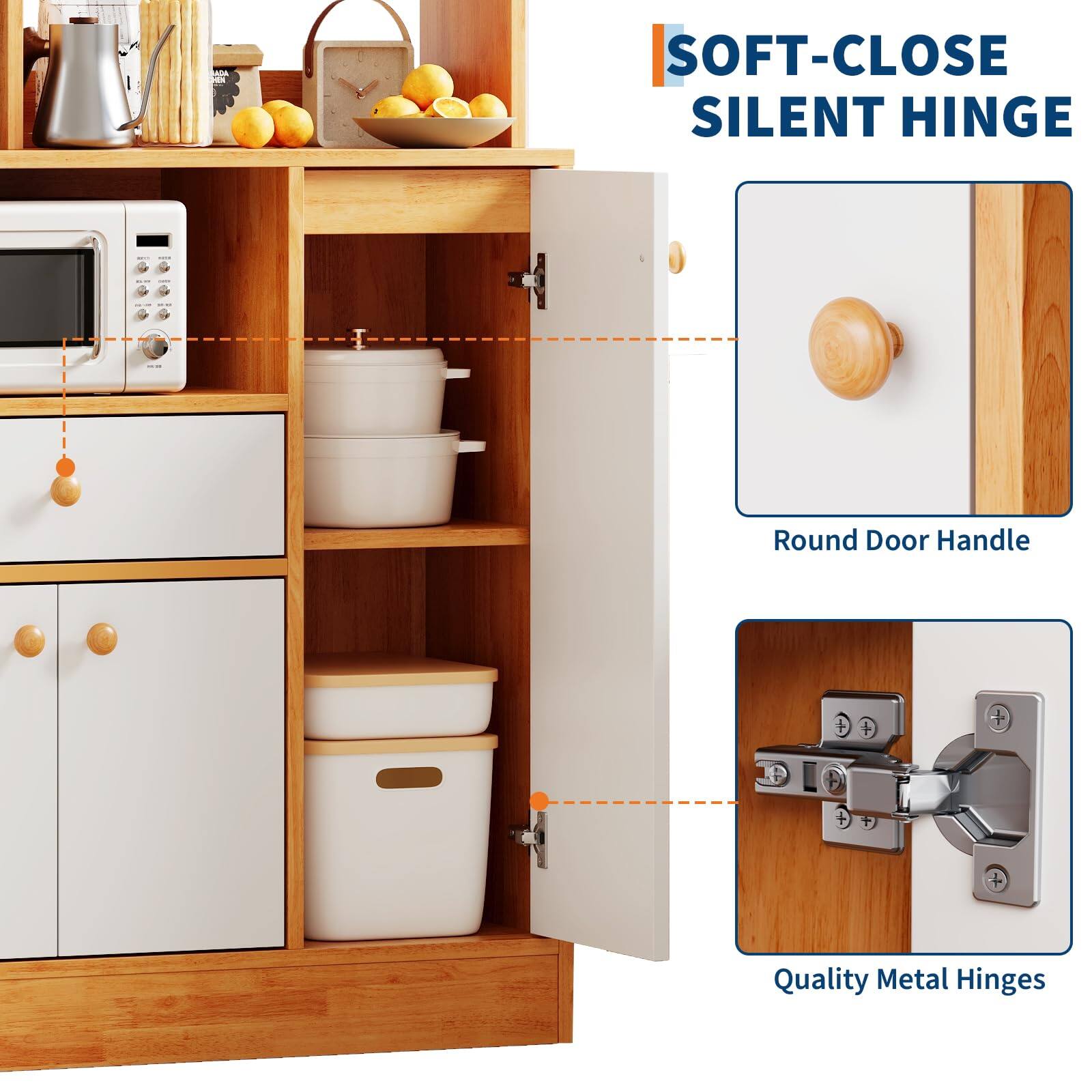 SOFT-CLOSE SILENT HINGE

Round Door Handle

Quality Metal Hinges