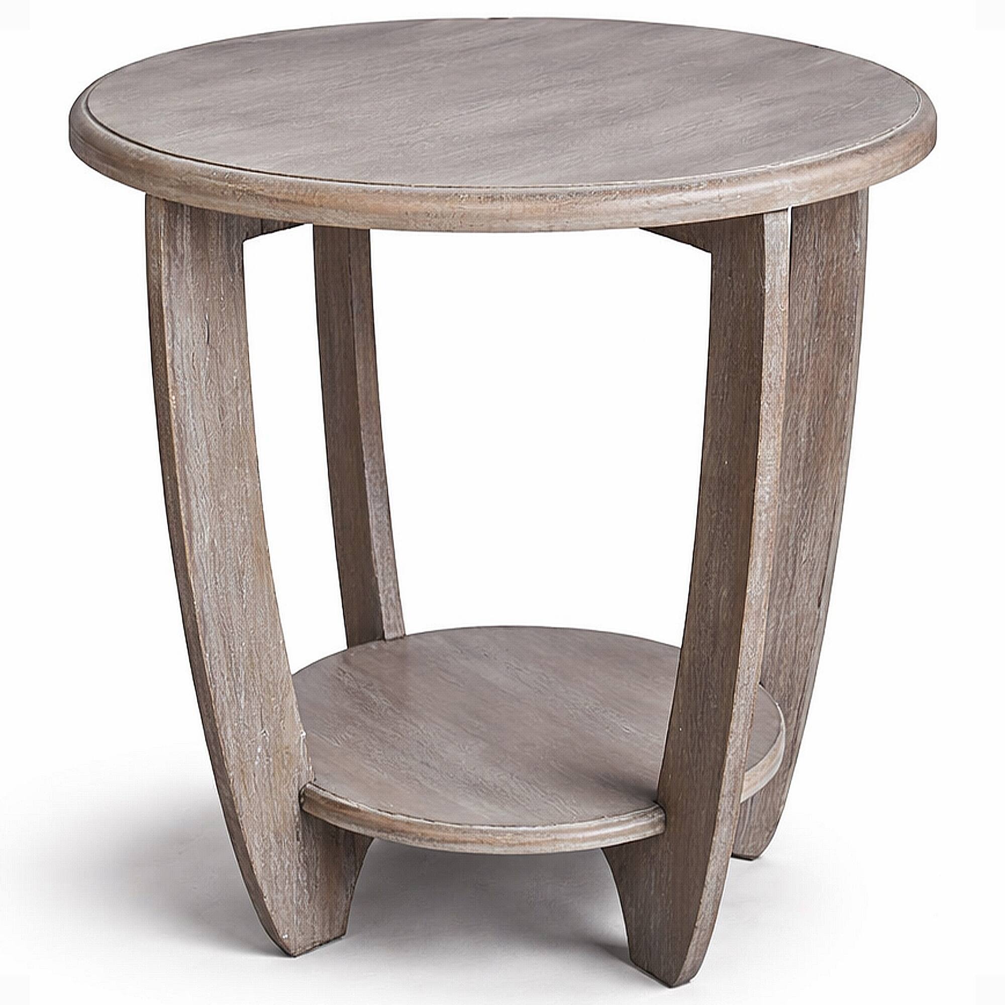 COZAYH - Rustic Farmhouse Wooden End Table with Storage Shelf, Finish - Vintage Grey