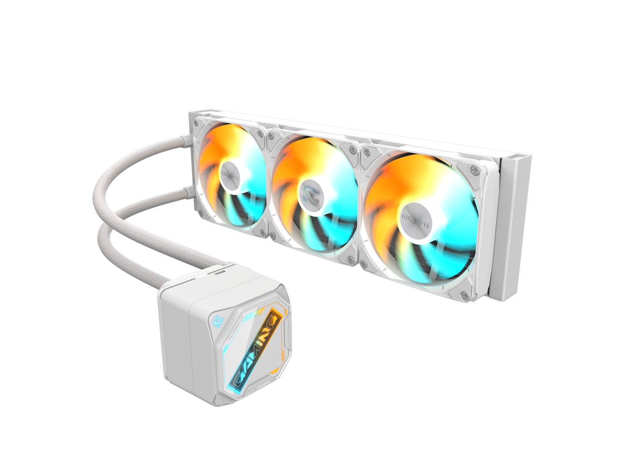 Alt View 1. GIGABYTE - gaming 360 ice liquid cpu cooler, 360mm radiator with 3x 120mm low nois - Multicolor.