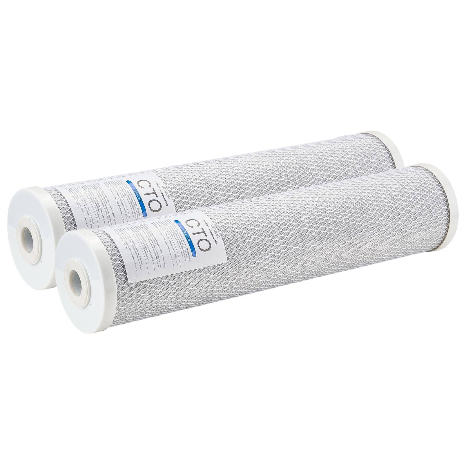 Alt View 5. VEVOR - Whole House Water Filter Replacement Cartridge, 4.5" x 20" CTO Carbon Block, Compatible - White.