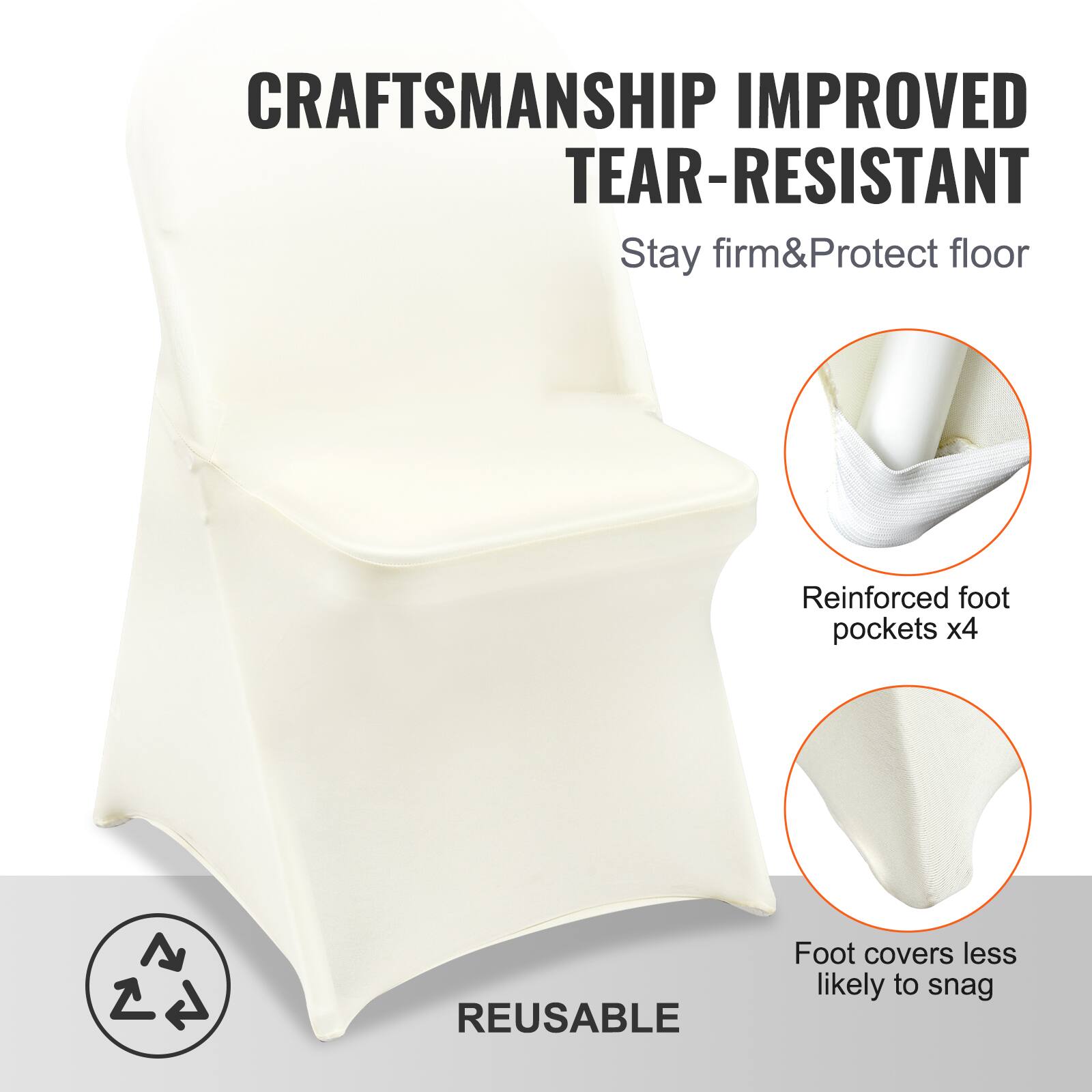 CRAFTSMANSHIP IMPROVED TEAR-RESISTANT, Stay firm & Protect floor, Reinforced foot pockets x4, Foot covers less likely to snag, REUSABLE