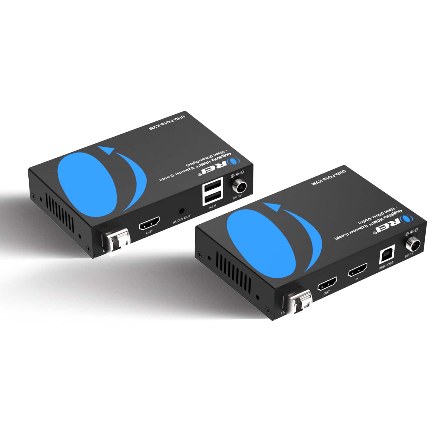 Orei - 4K@60Hz HDMITM Extender (Loop) - 10km (Fiber-Optic) - UHD-FO10-KVM - Black