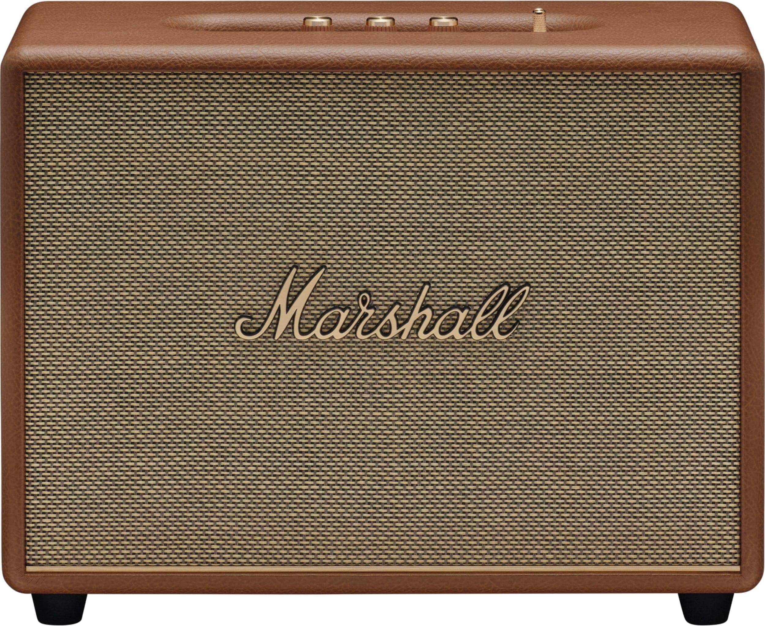 Front. Marshall - Woburn III Bluetooth Home Speaker with Bass / Treble / Volume Controls and 3.5 mm Auxiliary / RCA / HDMI Inputs - Brown.