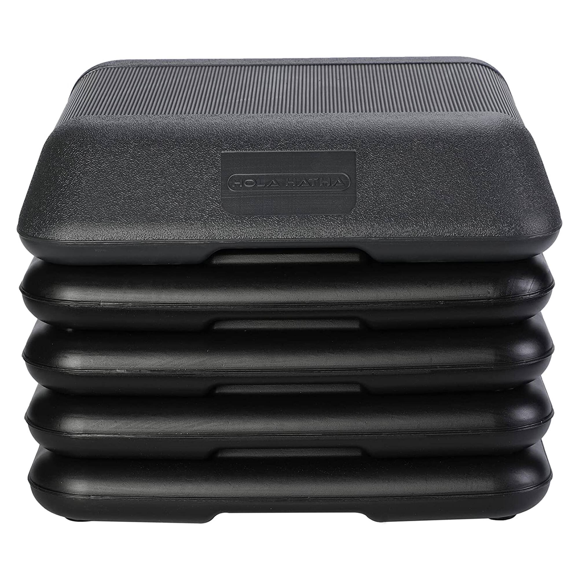 Alt View 1. HolaHatha - HolaHatha Aerobic High Step Platform, Home Gym Fitness Equipment with Risers - Black.