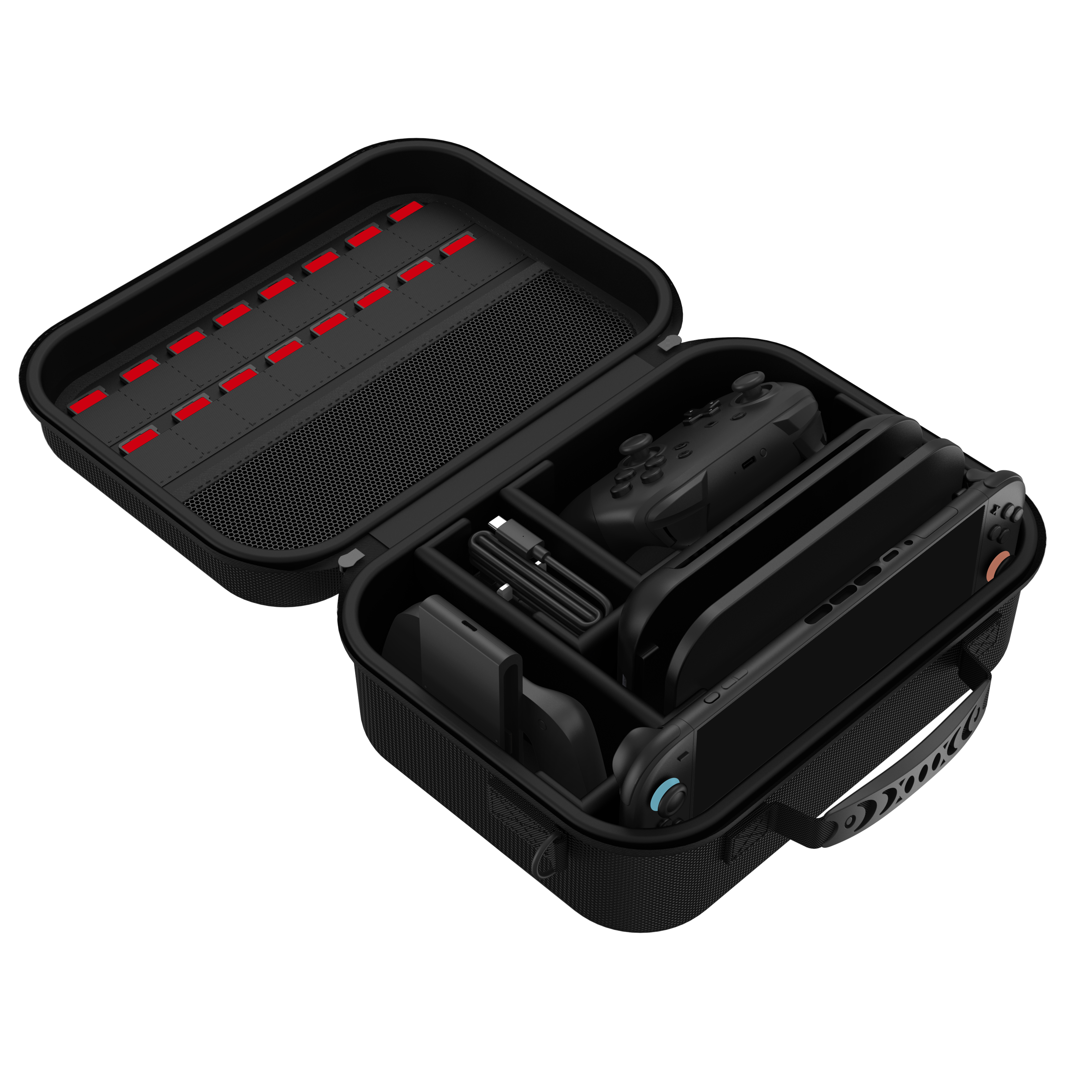 Left. Biogenik - Deluxe Storage for Nintendo Switch 2 - Black.