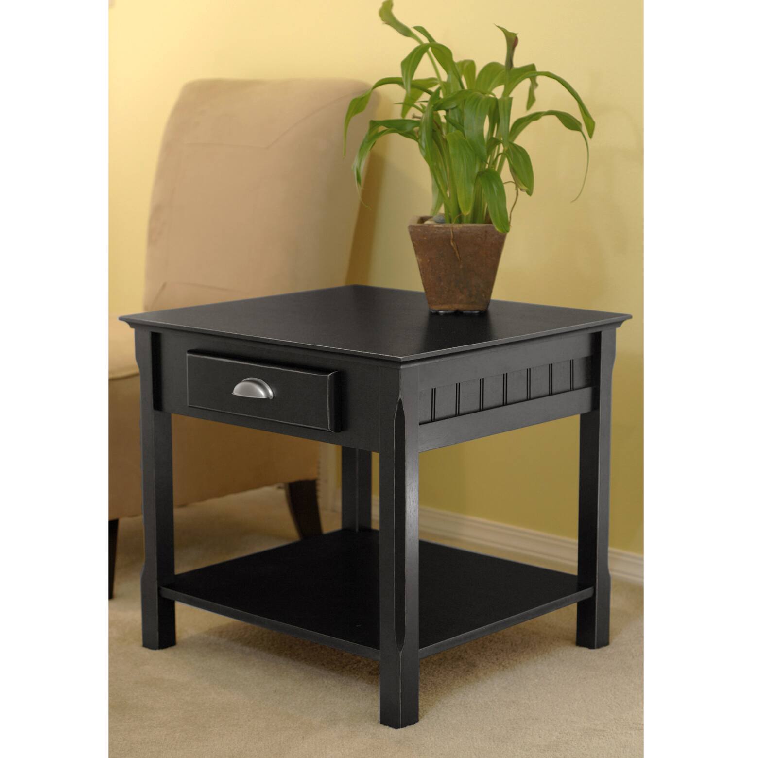 Alt View 5. Winsome Wood - Timber Accent Table - Black.