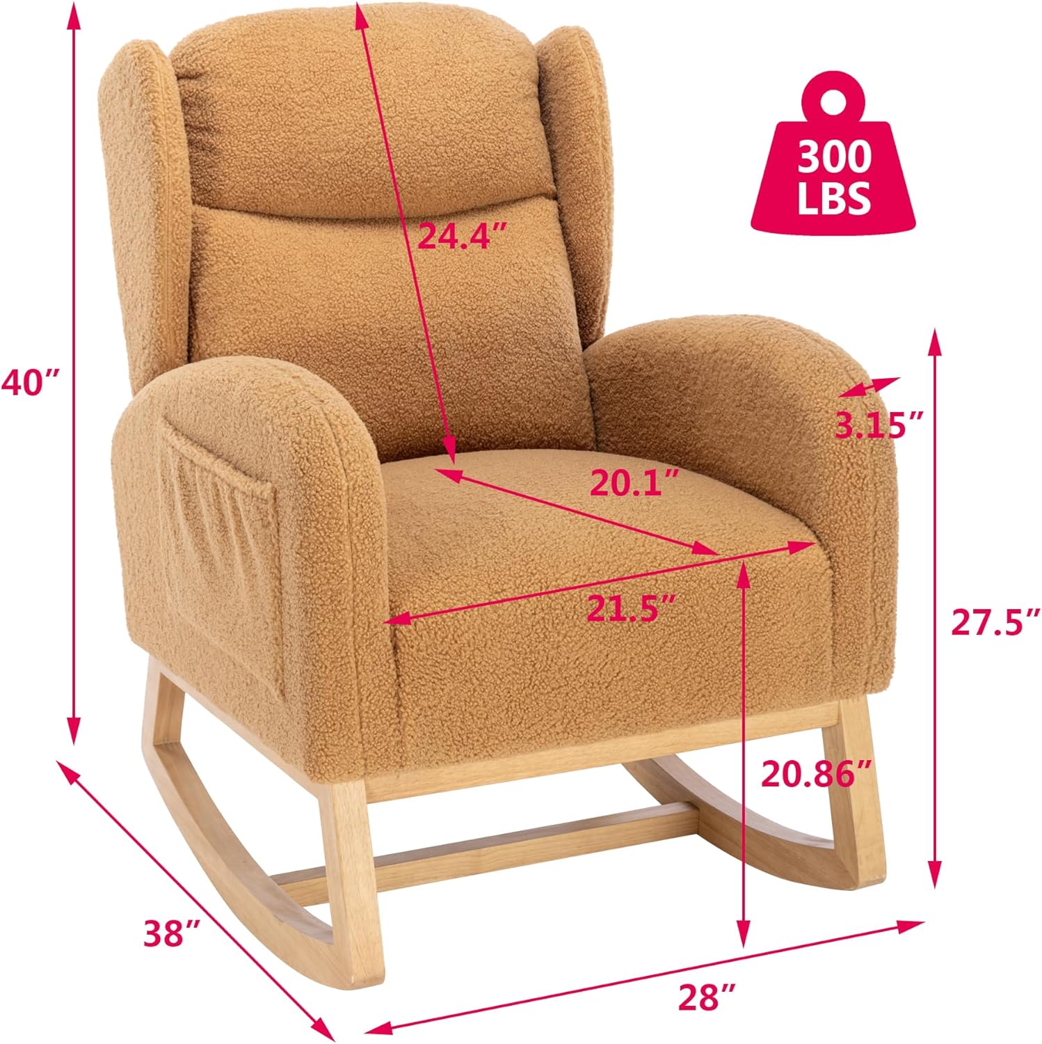 24.4"  
300 LBS  
40"  
20.1"  
3.15"  
21.5"  
27.5"  
20.86"  
38"  
28"