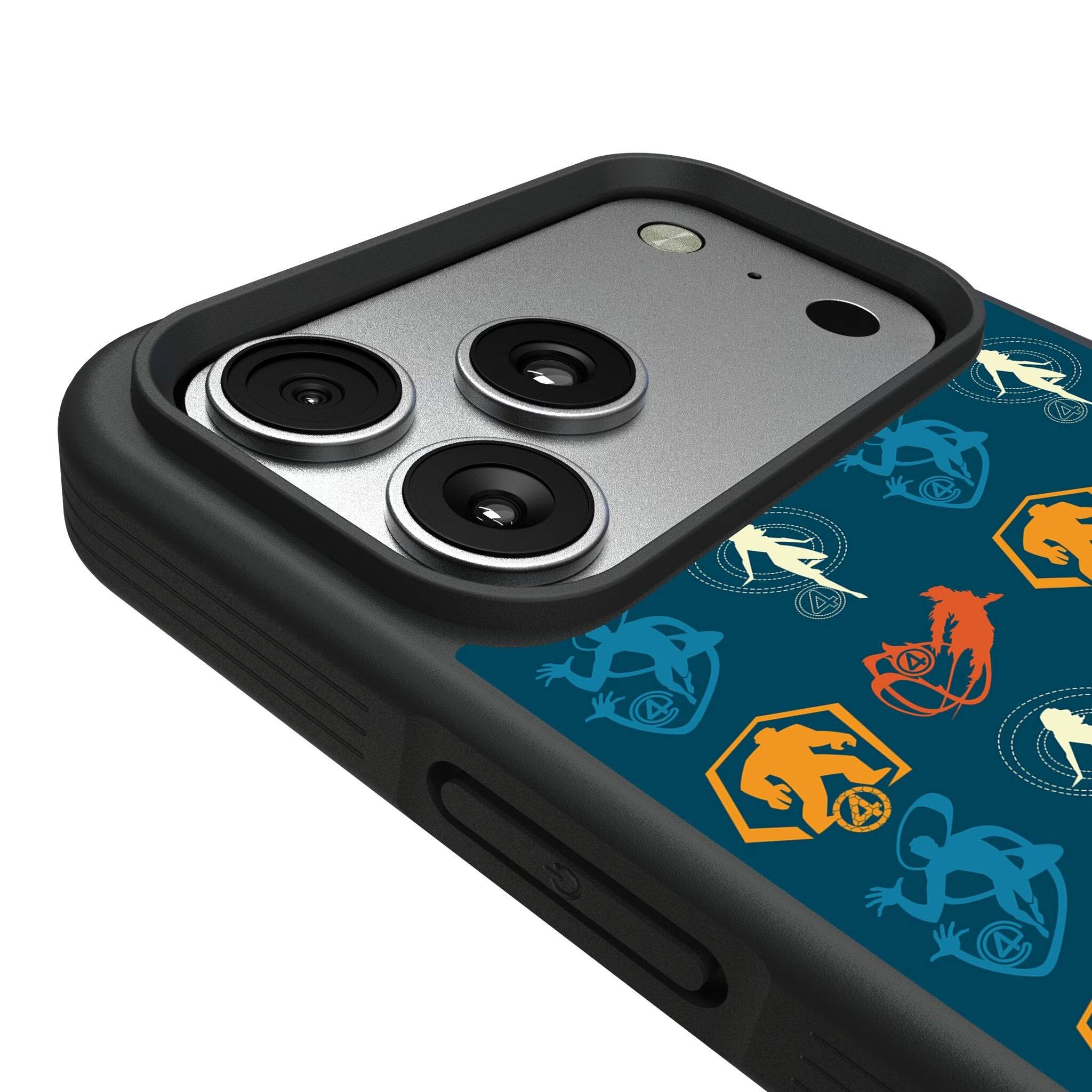 Left. Keyscaper - Marvel Pattern 2 Bump Phone Case - Apple iPhone 17 - Fantastic Four.