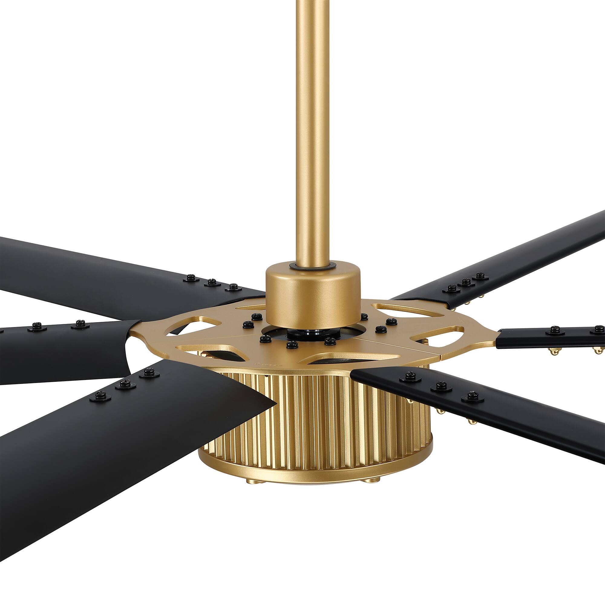 Alt View 8. Parrot Uncle - 96" Industrial 6 Aluminum Blades HVLS Ceiling Fan with Remote, No Light for Wareshop - Black.