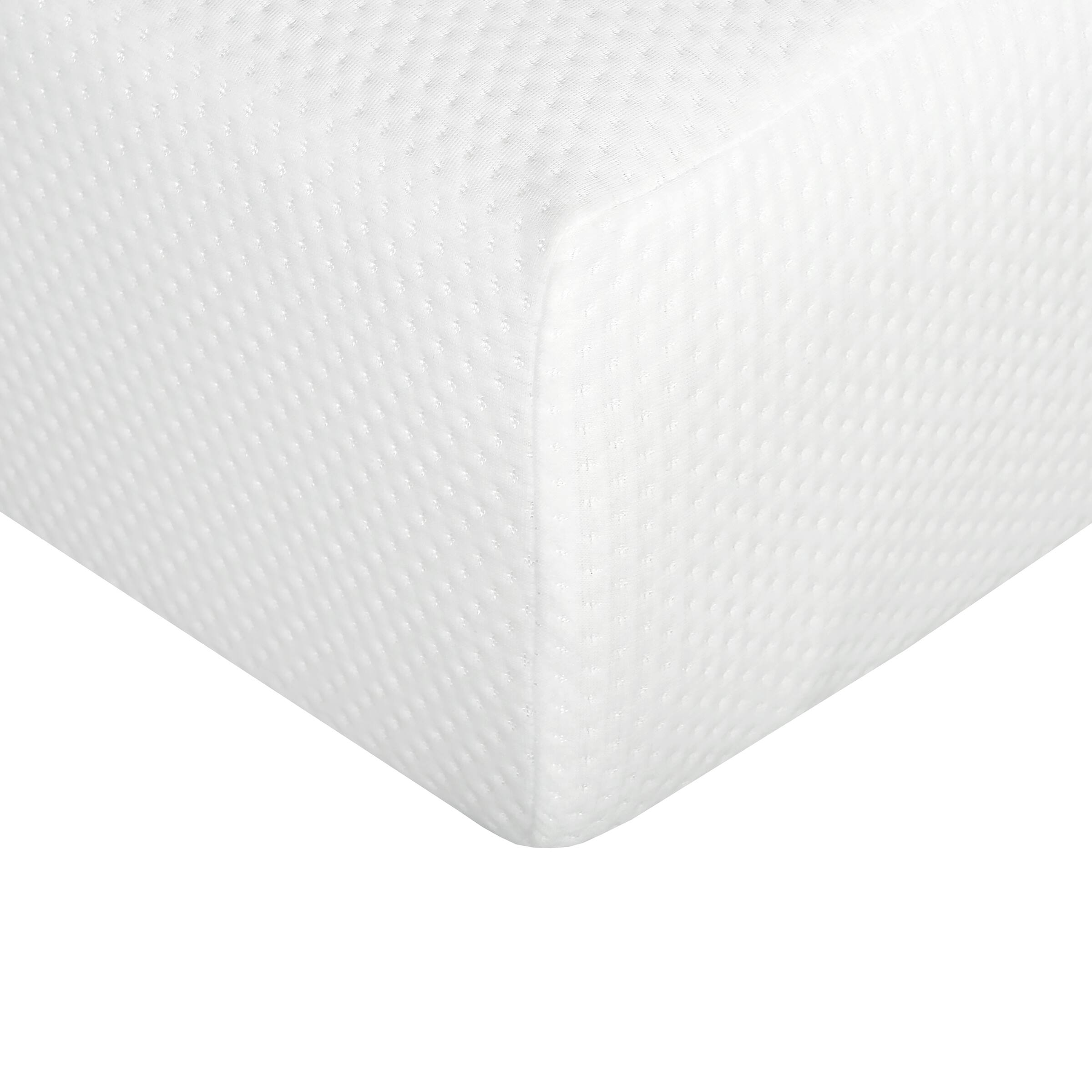 Alt View 2. Glintex - 8 Inch Twin Gel Memory Foam Mattress with Aloe Vera Cover and High-Density Foam Support - White.