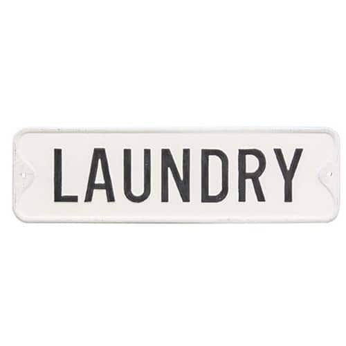 BreeBe - Laundry Farmhouse Metal Sign - Black, White