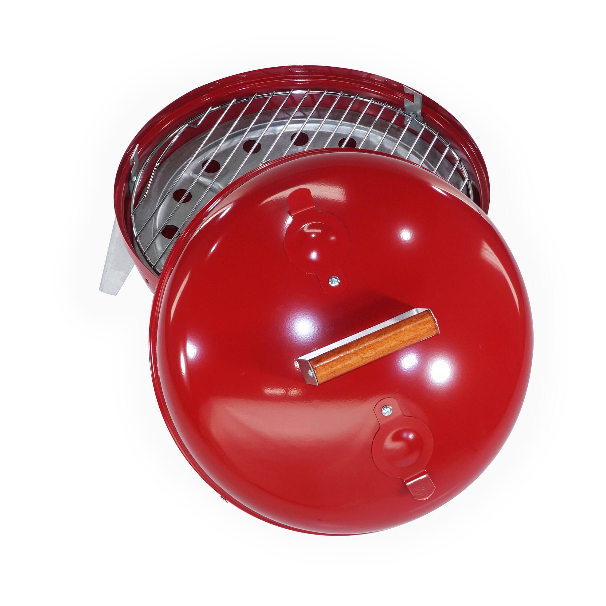 Alt View 2. Americana Grills - Americana Lock N Go Portable Charcoal Grill with Locking Hood and Bowl, Red - Red.