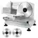 Front. OSTBA - 150W Meat Slicer with two 6.7" removable blades, adjustable 0-15mm, easy to clean, for meat, cheese, bread, home use. - Sliver.