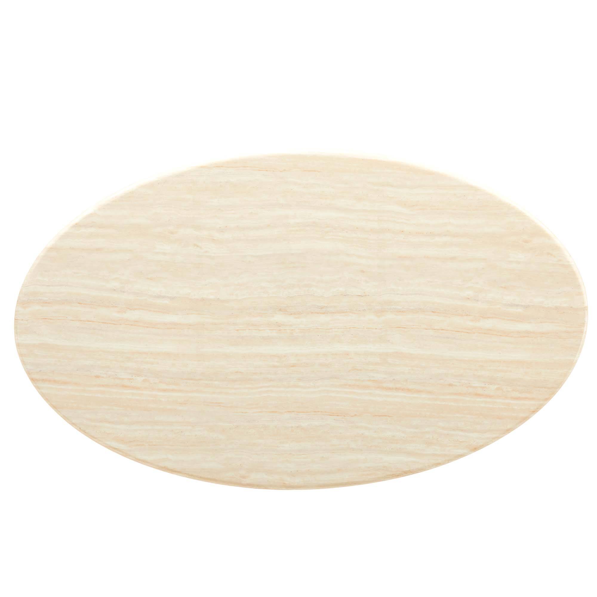 Back. Modway - Lippa 60" Oval Faux Travertine Dining Table by Modway - Black Travertine.