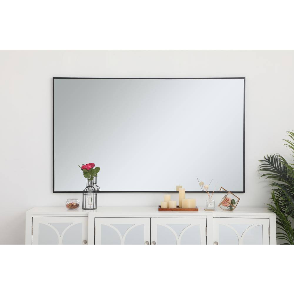 Alt View 4. Elegant Decor - Metal frame rectangle mirror 36 inch in Black - Black.