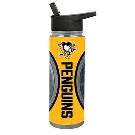 Great American Products - Pittsburgh Penguins 24oz. Jr. Thirst Game Puck Hydration Bottle - Black