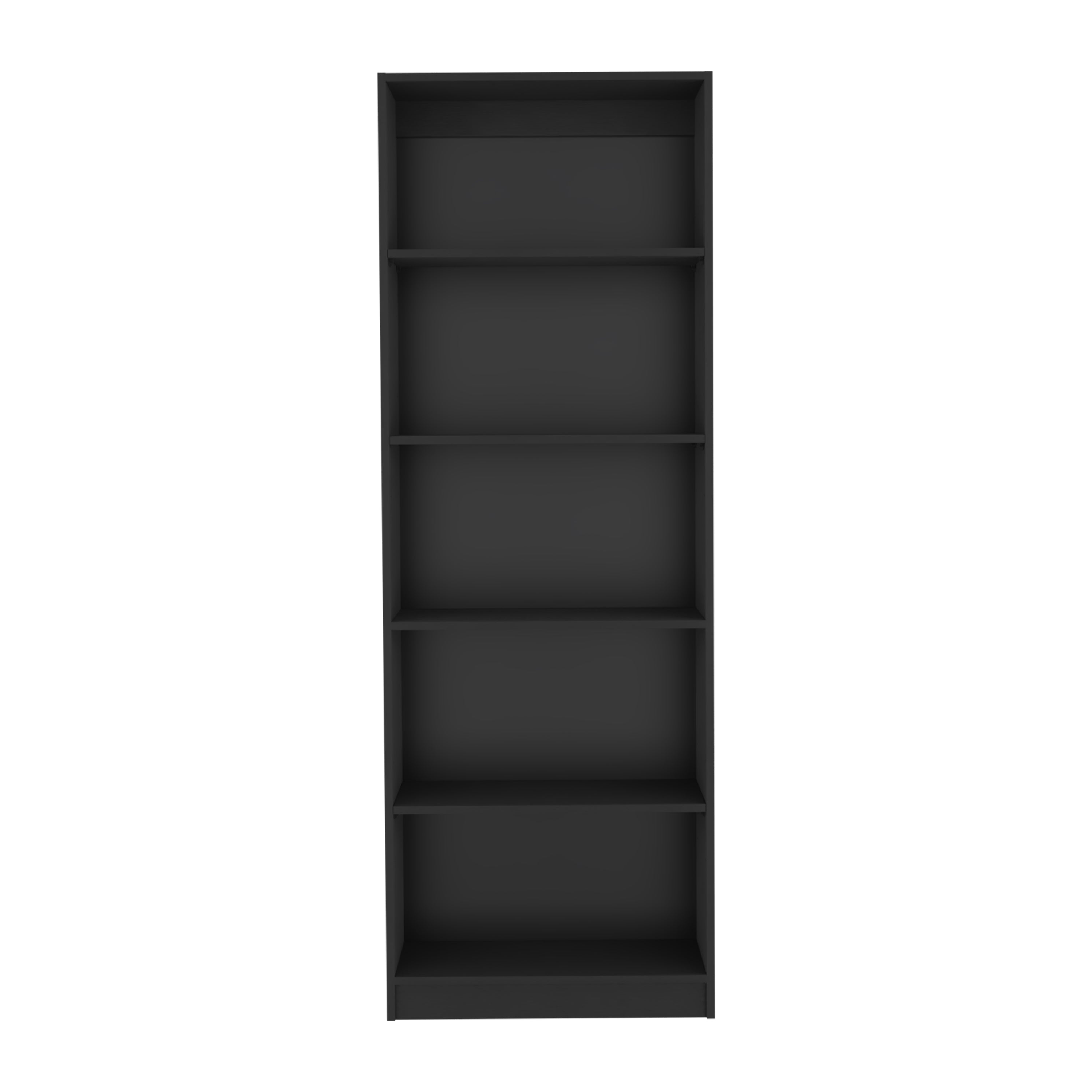 Angle. Depot Eshop - Vinton 4-Tier Bookcase with Modern Storage for Books and Decor - Black.
