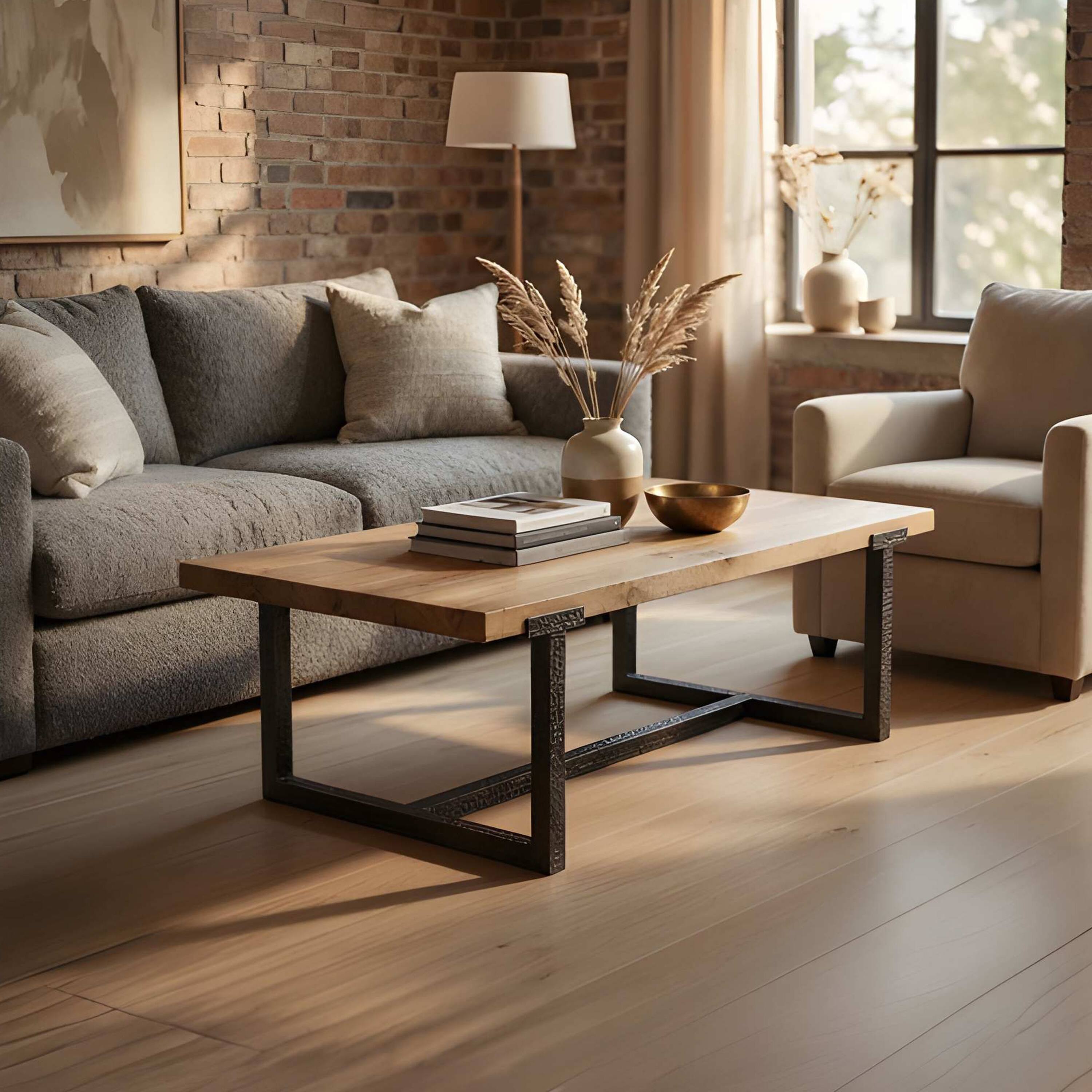 Alt View 7. Manhattan Lane - Marlon 48" Coffee Table | Handmade Aluminum Cast Black Frame | Solid Mango Wood Top - Black, Brown.