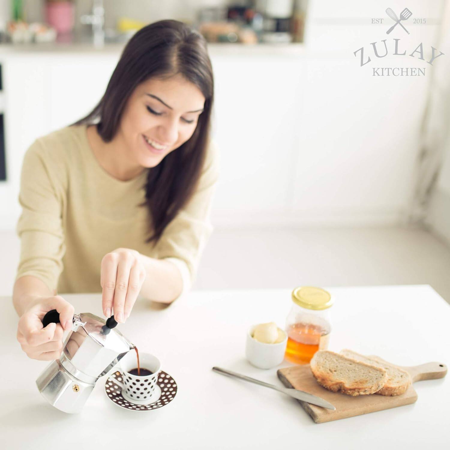 Zulay Kitchen Moka Pot Espresso Stovetop Coffee Maker (3 Espresso