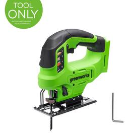 Greenworks - 24V Brushless Cordless 1" Jig Saw (3,000 SPM), Tool Only, Battery and Charger Not Included - Green