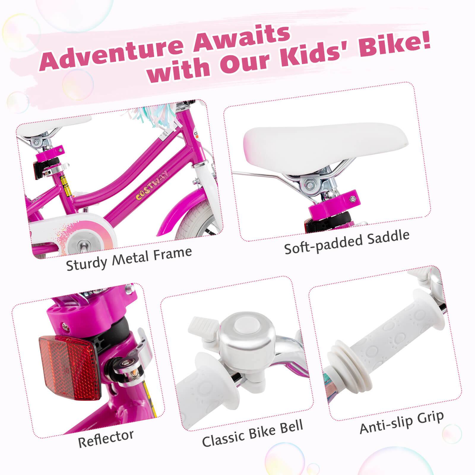 Adventure Awaits with Our Kids' Bike!

- Sturdy Metal Frame
- Soft-padded Saddle
- Reflector
- Classic Bike Bell
- Anti-slip Grip