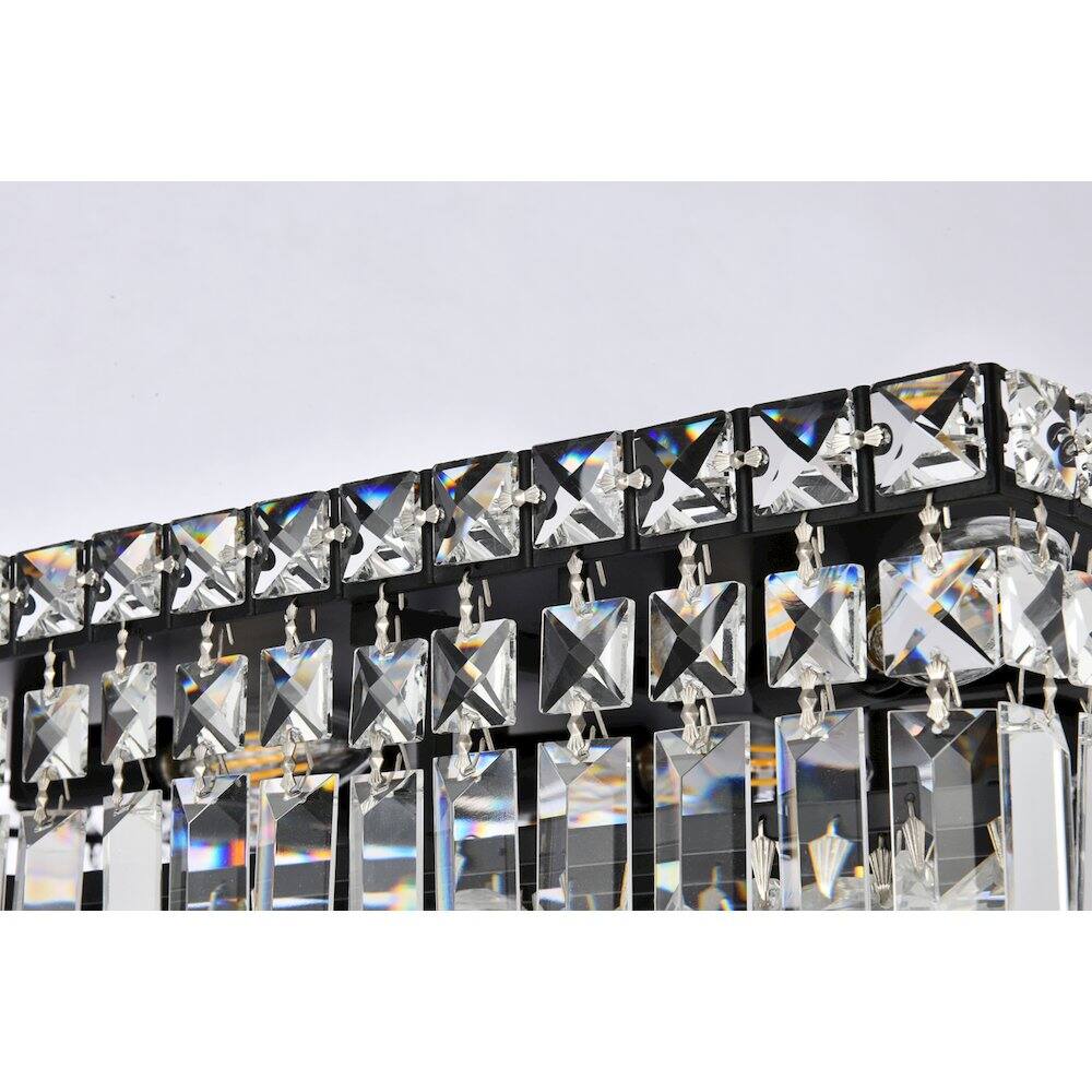 Back. Elegant Lighting - Maxime 24 Inch Black Flush Mount - Black And Clear.