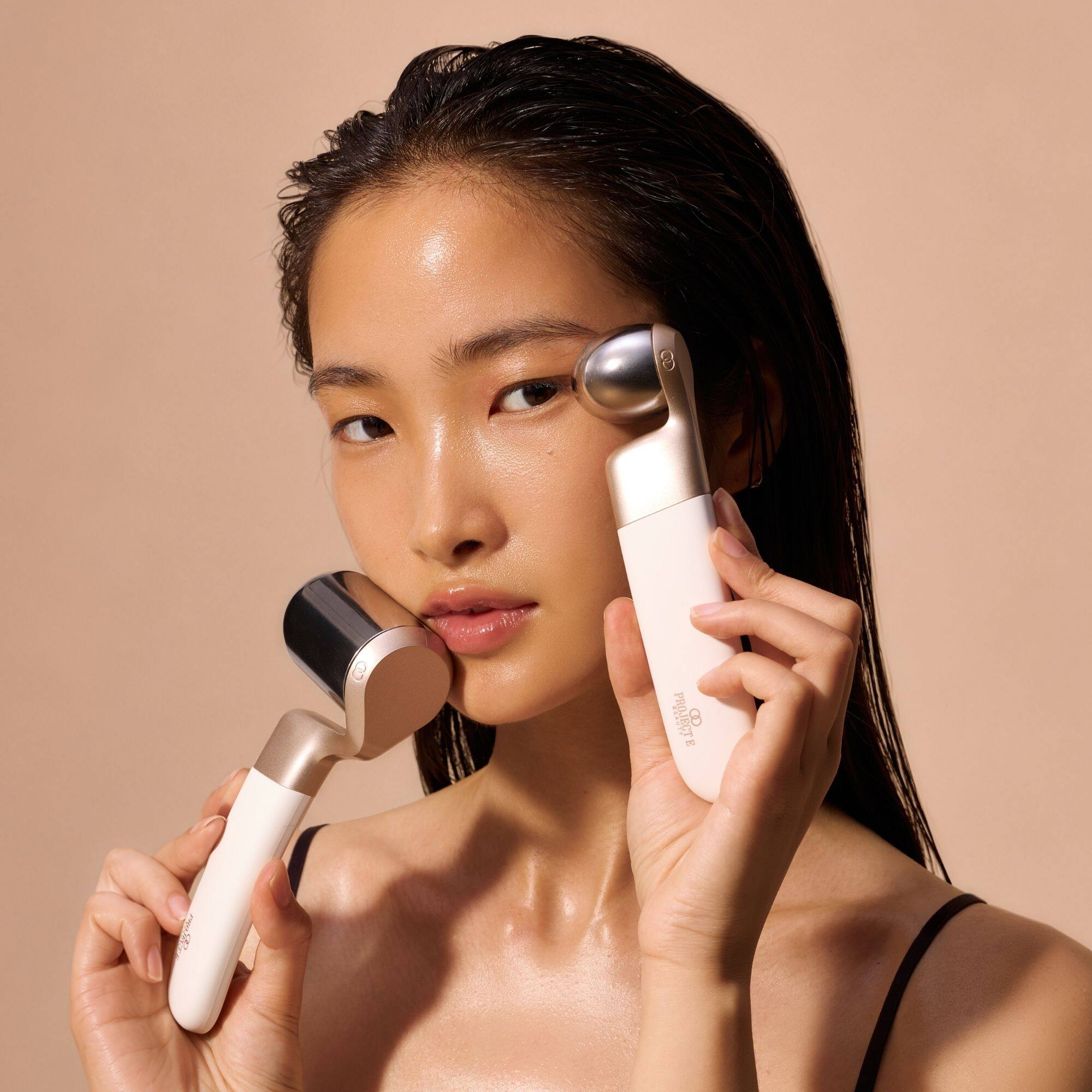 Front. Project E Beauty - Project E Beauty Cryo Ice Roller | Cold Therapy Sculpting Duo | Depuff Eye Tool | Superior Thermal Retention.