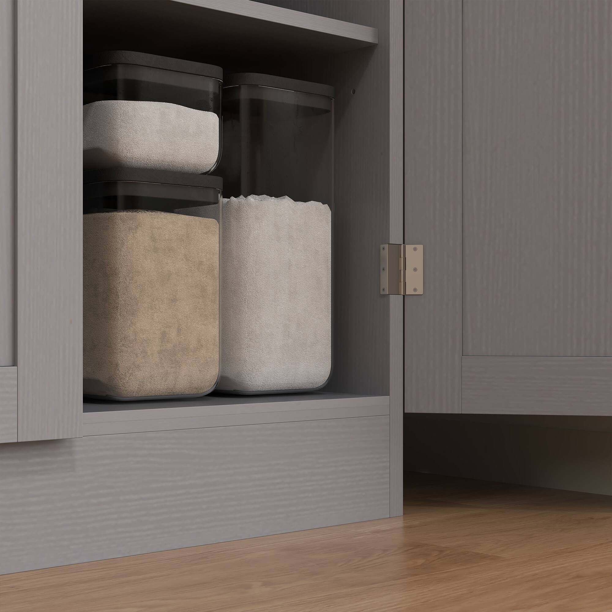 Alt View 8. Homcom - Kitchen Pantry, 4-Door Kitchen Pantry Cabinet with Adjustable Shelves and Doors - Gray.