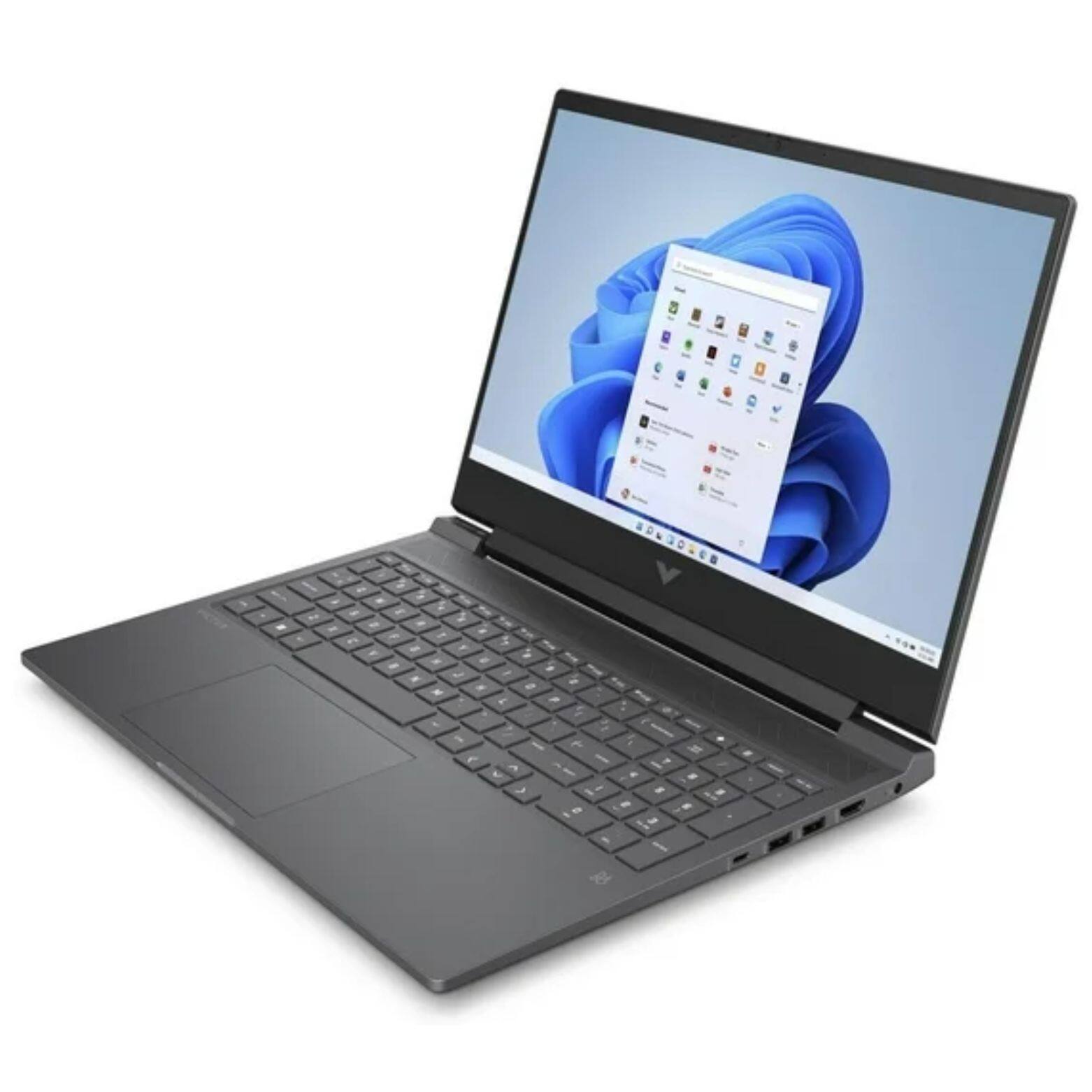 Alt View 2. HP - Victus 15-fb2009ca 15.6" FHD IPS AMD Ryzen 5 7535HS 3.3 GHz 16GB DDR5 512SSD SSD RX 6550M Windows 11 Home Gaming Laptop - Black.