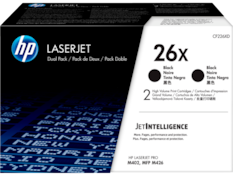 LASERJET hp LASERJET Dual Pack / Pack de Deux / Pack Doble 26x Black Noire Tinta Negra CF226XD Black Noire Tinta Negra High Volume Print Cartridges / Cartouches d'Impression 2 Velkoobjemovo Grand Volume / Tiskov Cartuchos Kazety zzely/ de / Alto Volumen / 1 JETINTELLIGENCE More. Pages, performance and protection. Plus. Pages, performance et protection. HP LASERJET PRO M402, MFP M426