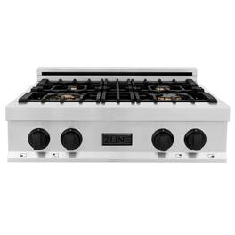 ZLINE - Autograph 30 in. Legacy Rangetop w/ 4 Burners and Matte Black Accents - Stainless Steel