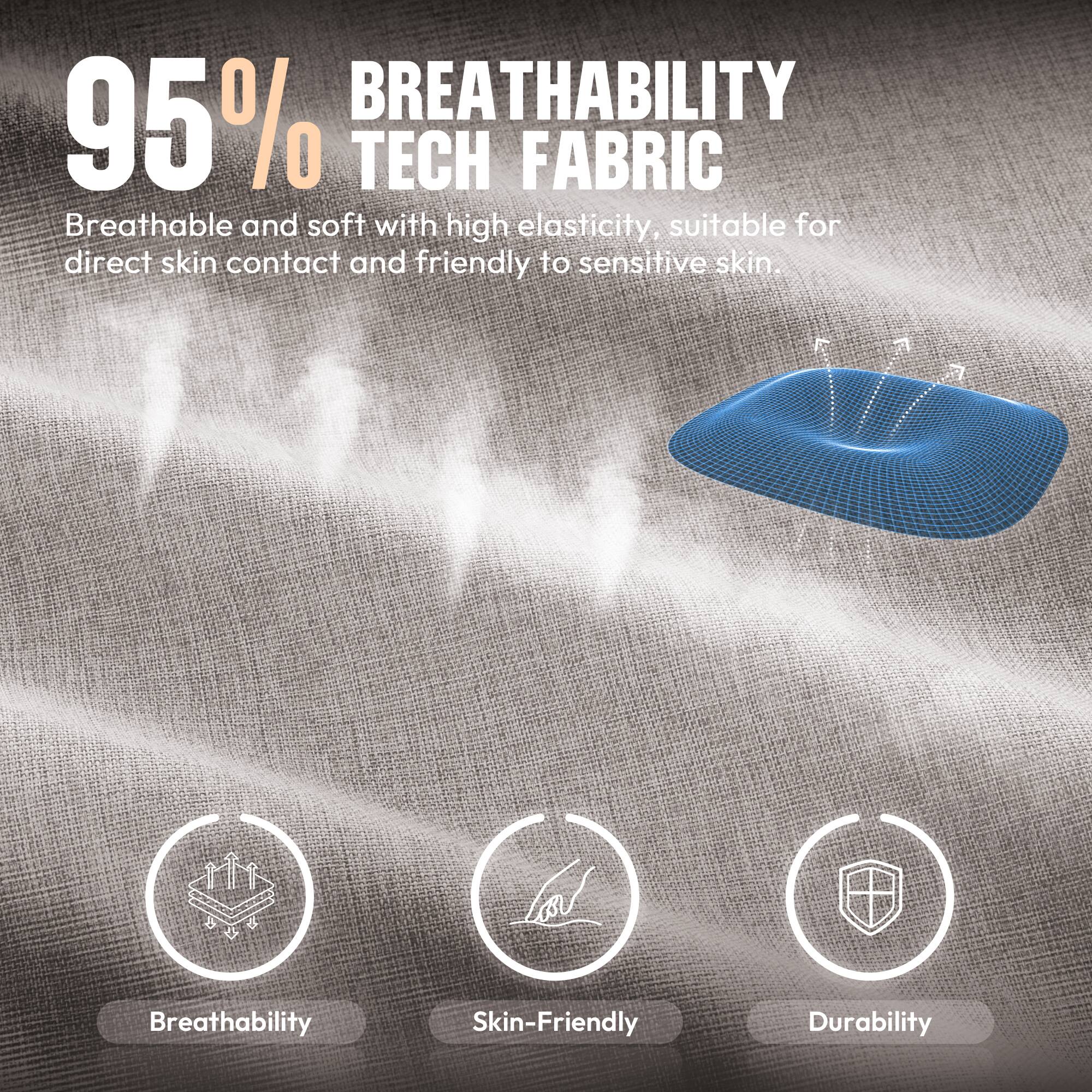 95% BREATHABILITY TECH FABRIC

Breathable and soft with high elasticity, suitable for direct skin contact and friendly to sensitive skin.

- Breathability
- Skin-Friendly
- Durability