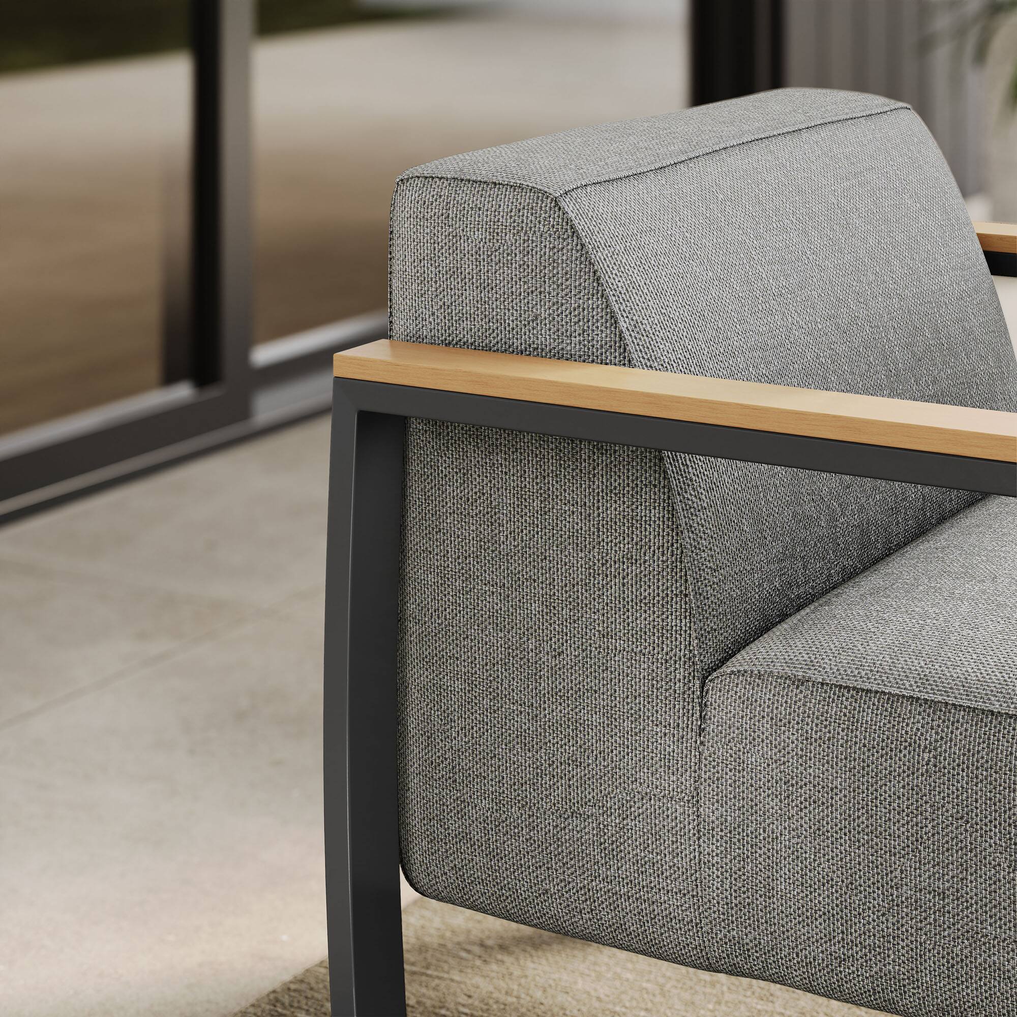 Alt View 2. Modway - Sauve Outdoor Patio Aluminum and Fabric Armchair by Modway - Charcoal Light Gray.