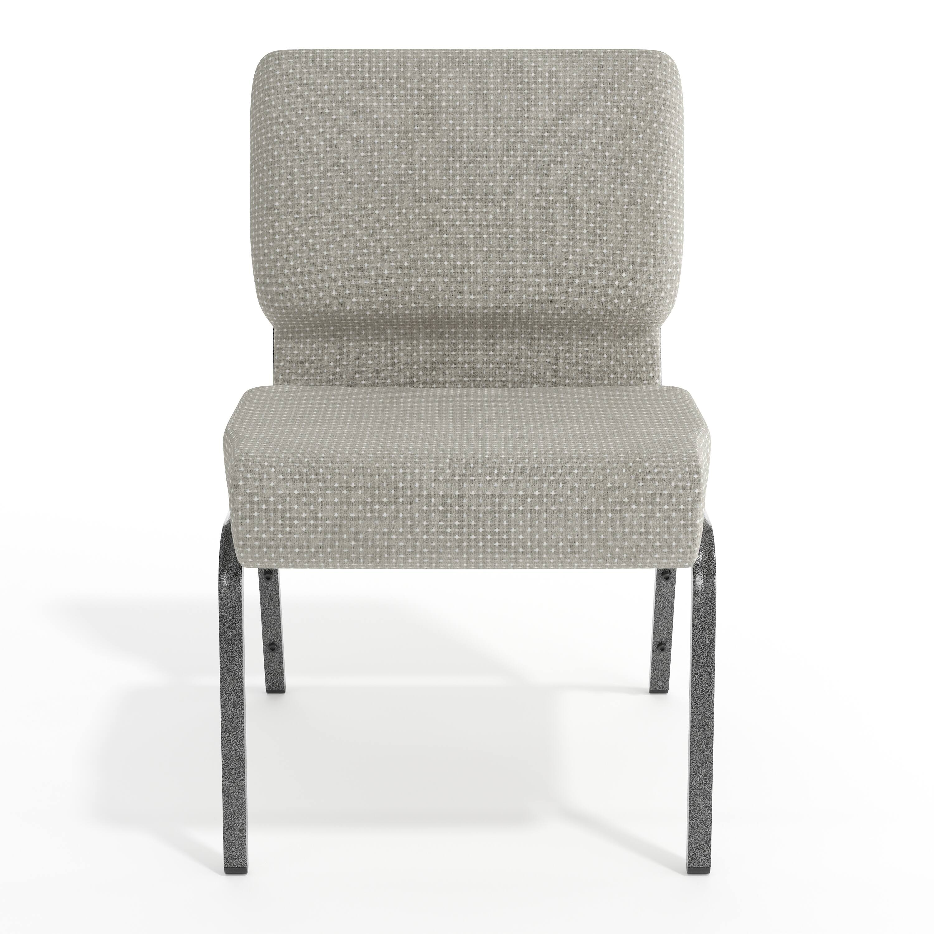 Alt View 9. Emma + Oliver - 21"W Stackable Church/Reception Guest Chair - Gray Dot Fabric/Silver Vein Frame.