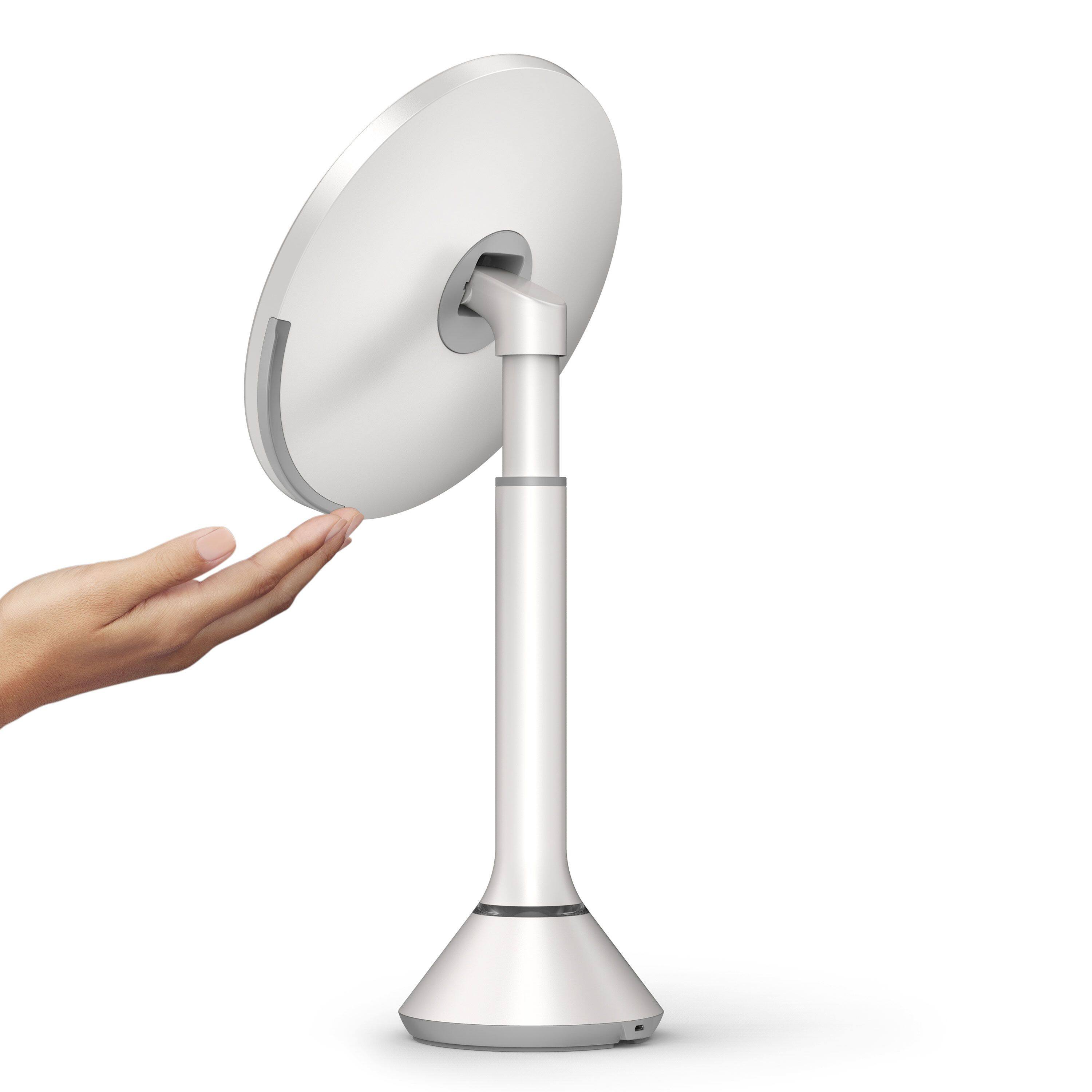 Alt View 2. simplehuman - sensor mirror with touch-control brightness and dual light setting, white stainless steel - White.