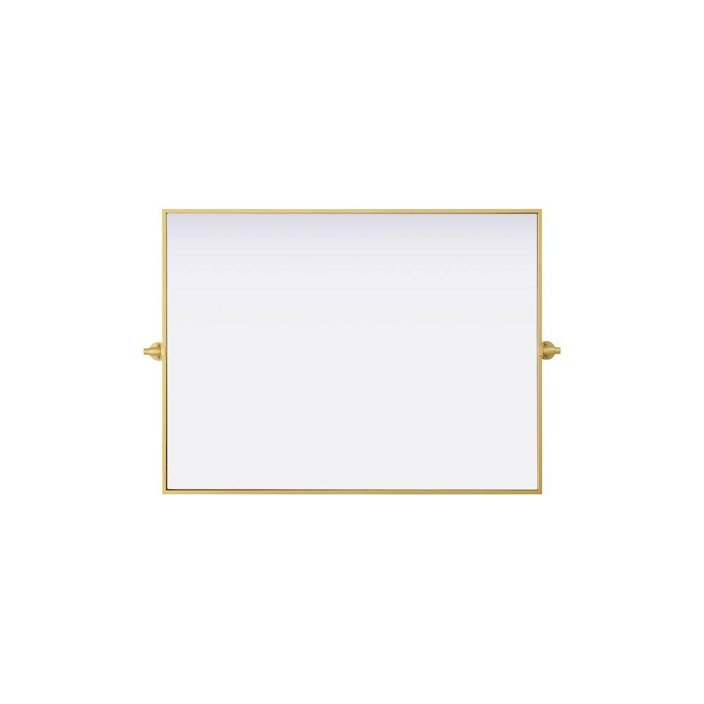 Alt View 2. Elegant Kitchen and Bath - Amoura 40X30 Pivot Mirror In Brass - Brass.