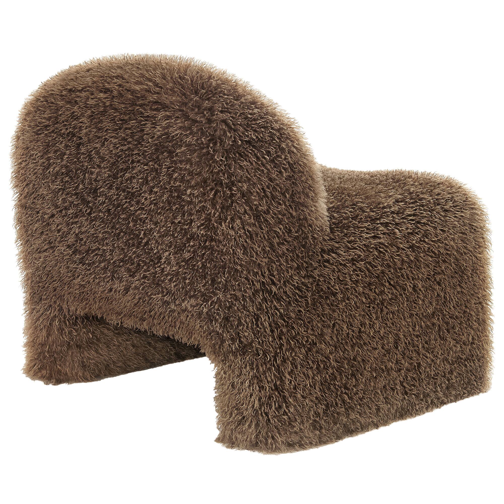 Alt View 4. Modway - Mina Faux Fur Accent Chair by Modway - Brown.