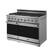 Left. Thor Kitchen - 48 in. Wide 7 Burner 7.6 Cu Ft. Freestanding Double Oven Gas Range with Infrared Broiler - Stainless Steel.