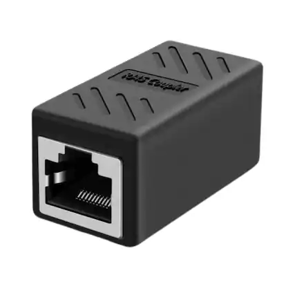 Front. Home Collection - 1-Pack RJ45 Inline Coupler – Cat7/Cat6/Cat5e Ethernet LAN Network Cable Adapter Female to Female Connector.