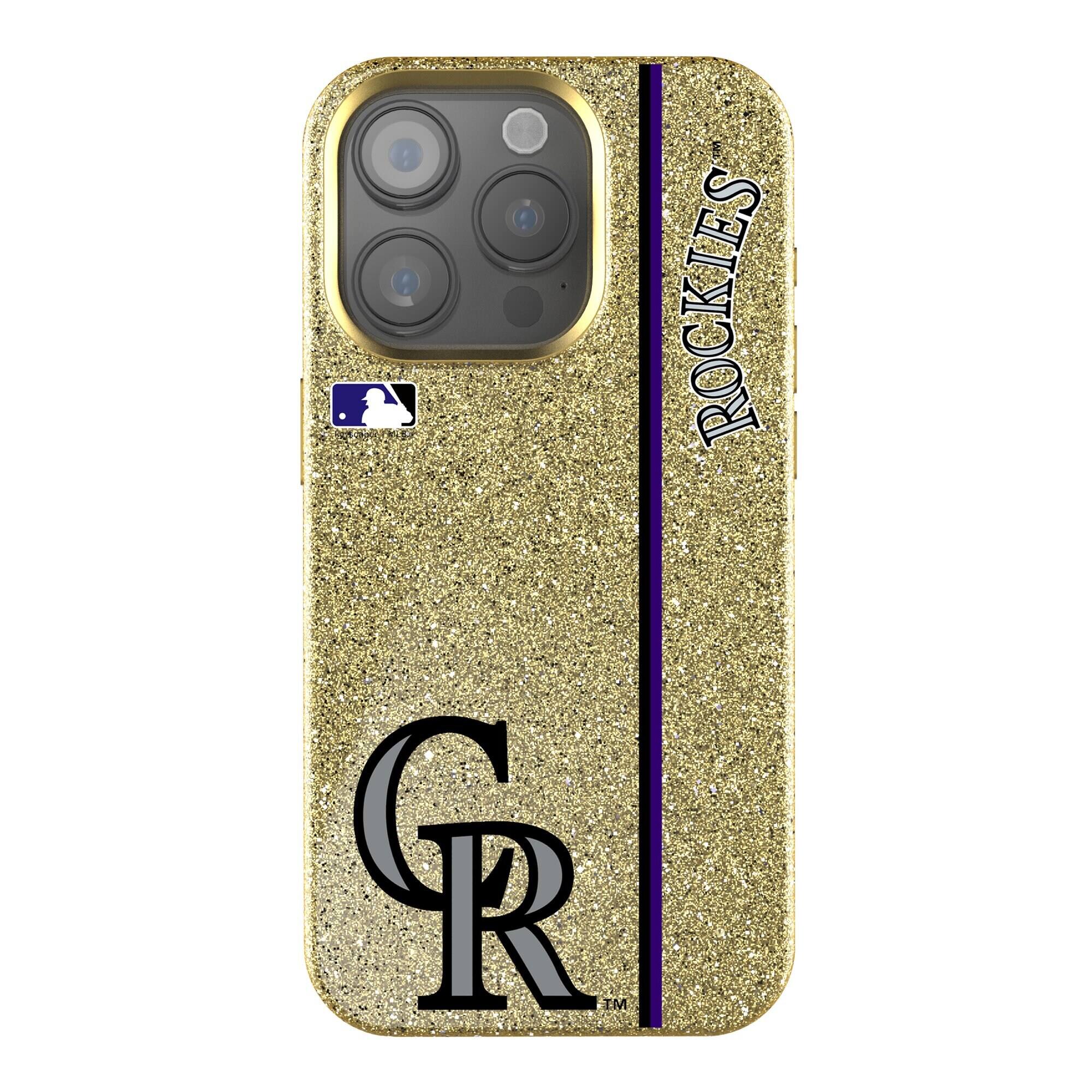 Keyscaper - MLB - Colorado Rockies iPhone Bling Case - 14 Plus - Gold