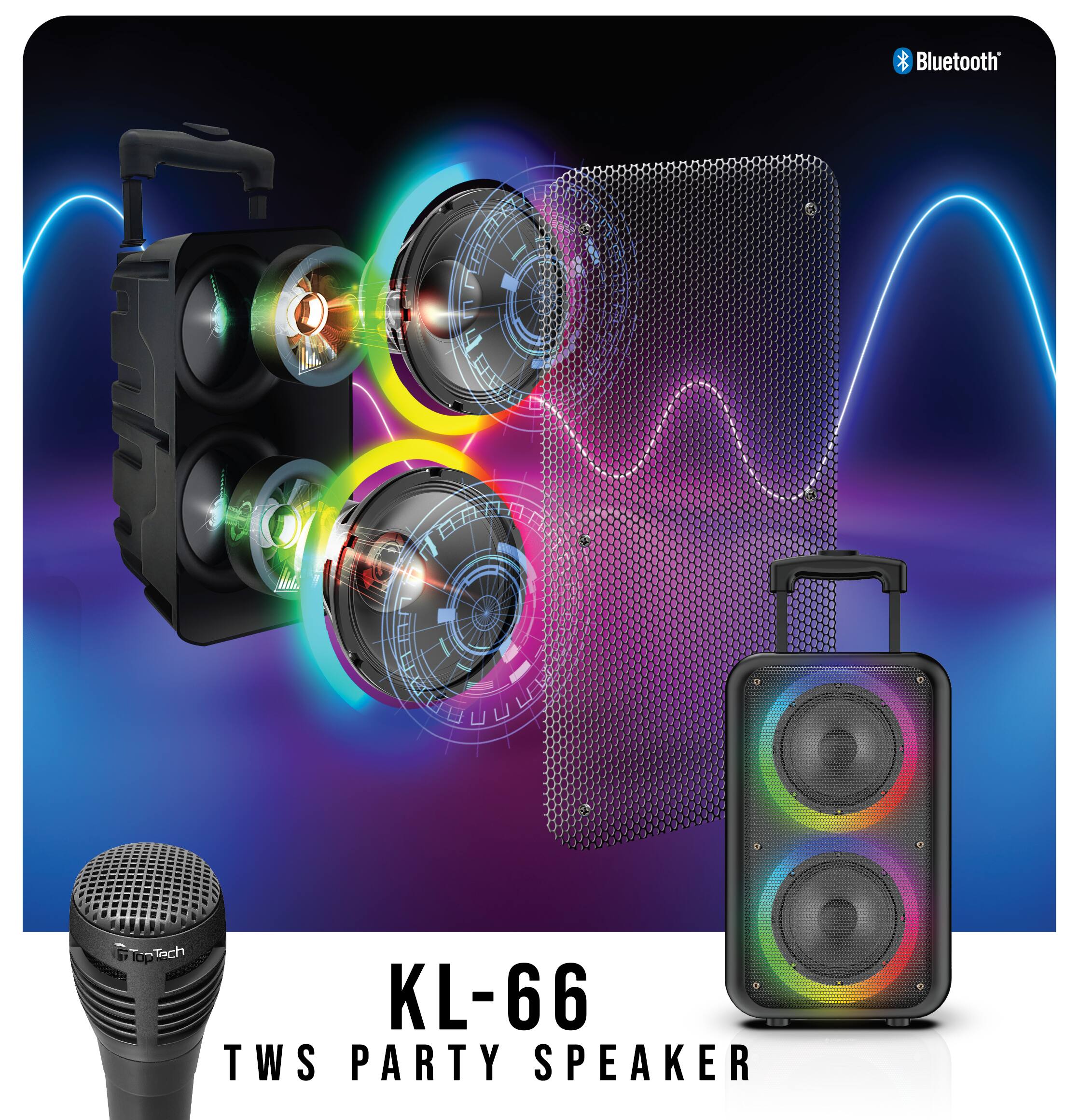 Bluetooth KL-66 TWS PARTY SPEAKER